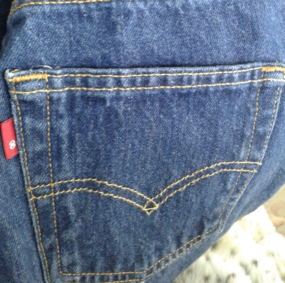 Levis 501 Regular Straight Denim Jeans Mens W 30 L 30 Dark Blue Red Tab - Picture 7 of 7